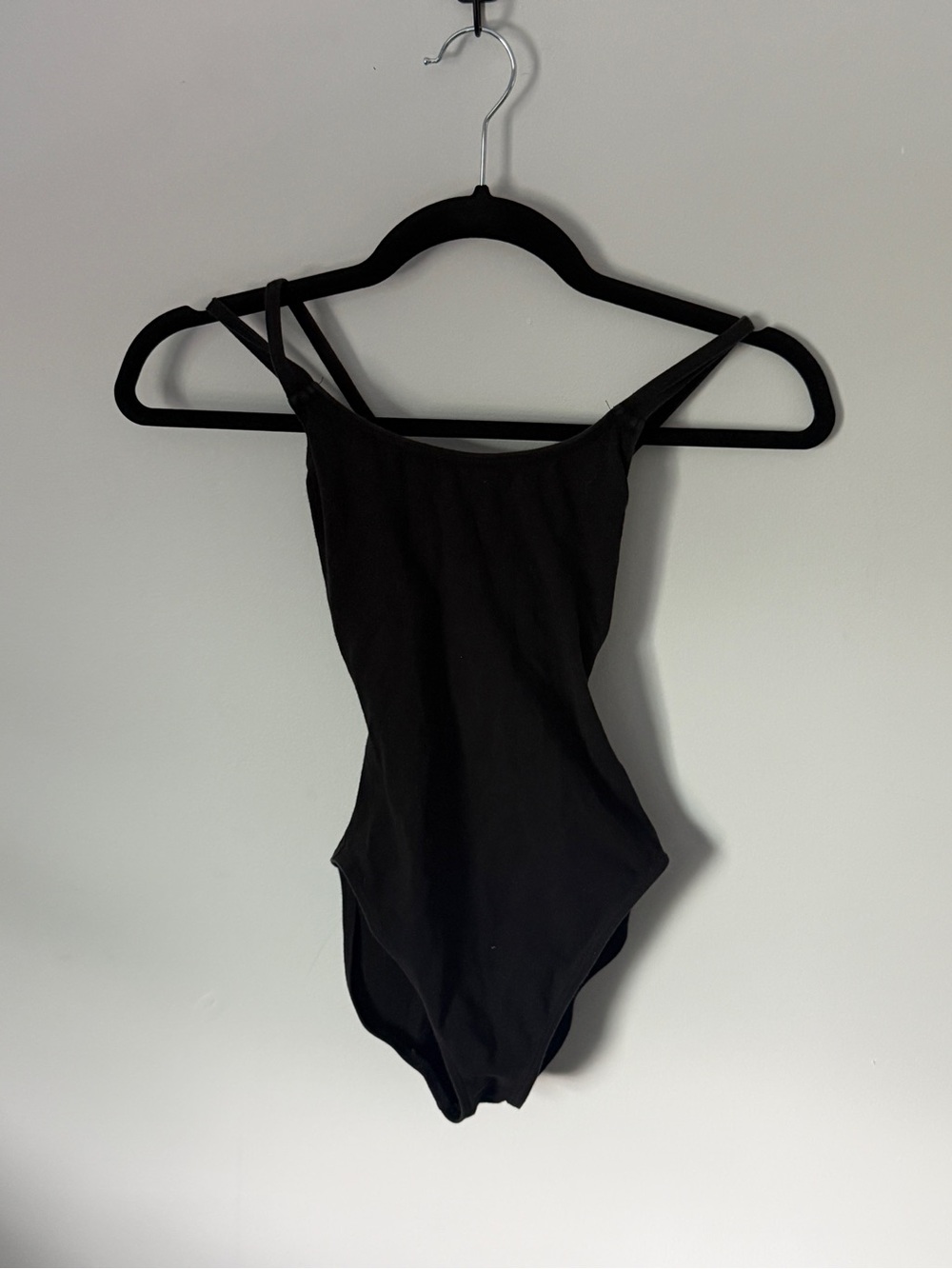 Capezio Black Girls Double-Strap Dance Leotard Bodysuit
